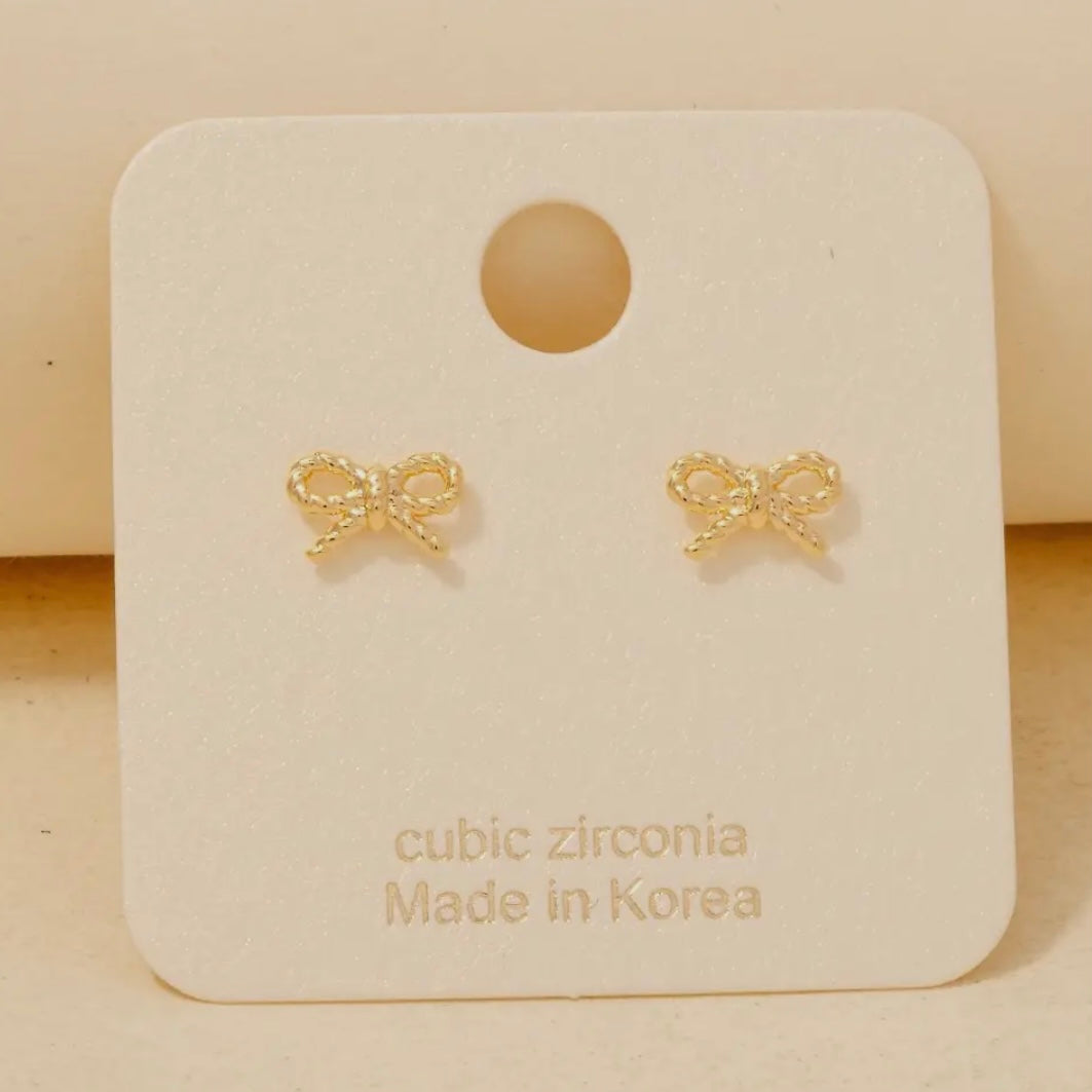 Mini Ribbon Bow Studs