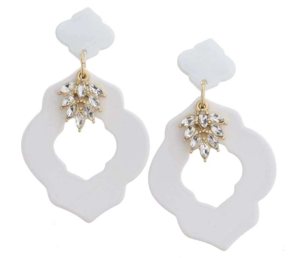 Ornate Crystal Cluster Earrings