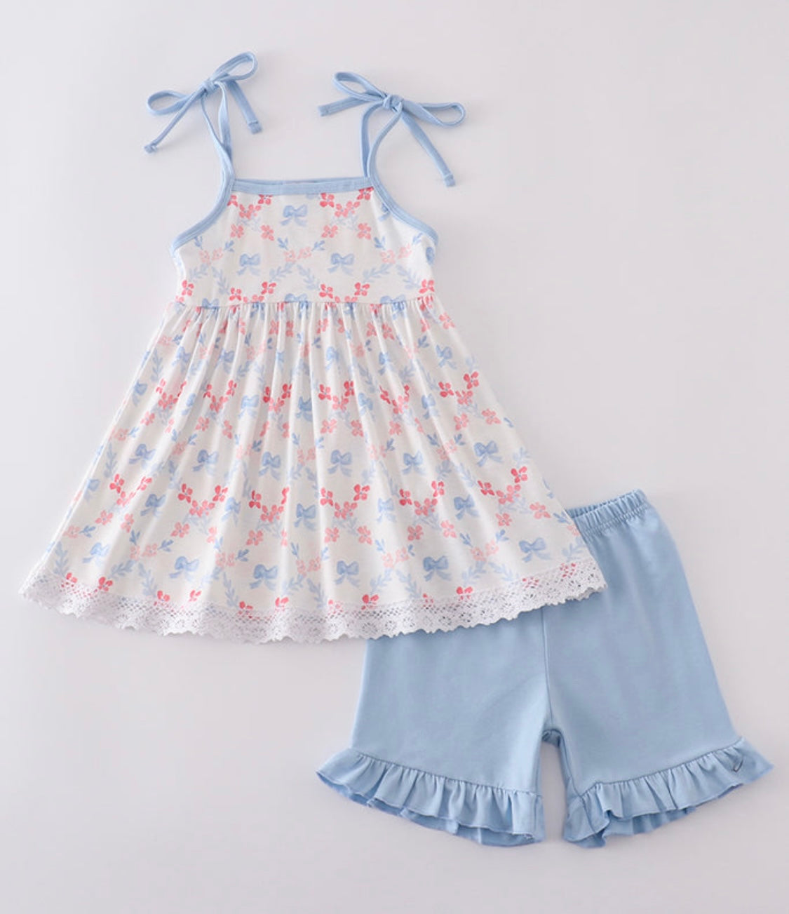 Red & Blue Coquette Bow Set