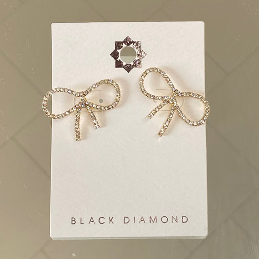 Rhinestone Bow Earrings