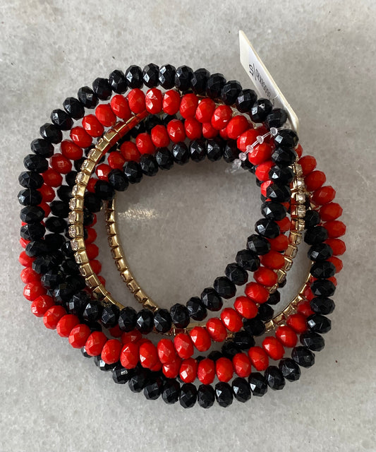 Red & Black Bracelet Set