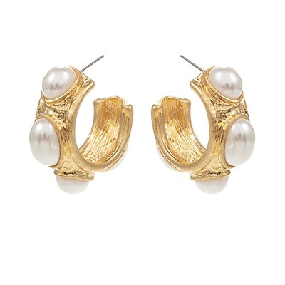 Pearl Hoop Earrings