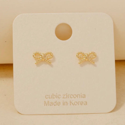 Mini Ribbon Bow Studs