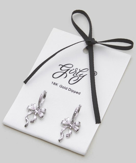Bow Charm Huggies