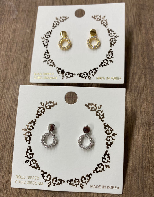 Mini Circle Drop Earrings