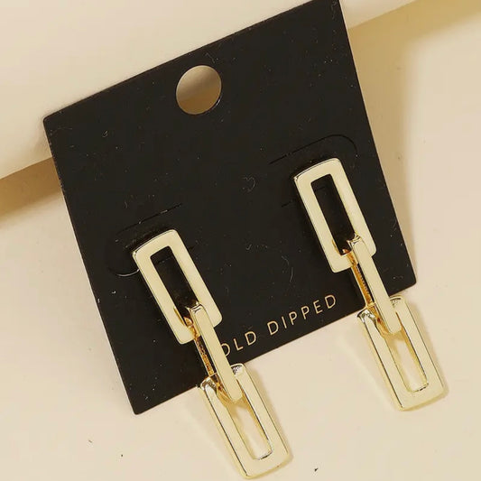 Rectangle Chain Link Earrings
