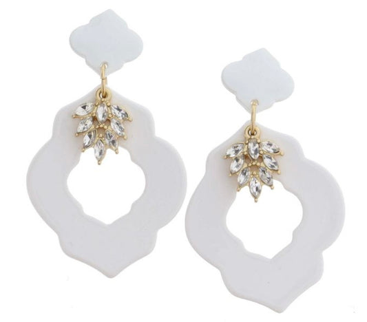 Ornate Crystal Cluster Earrings