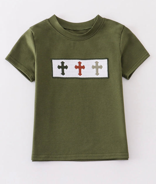 Cross Embroidered Tee