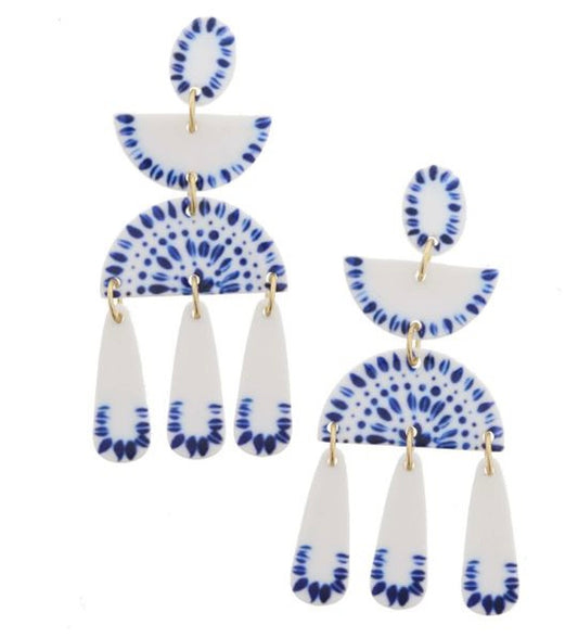 Blue China Earrings