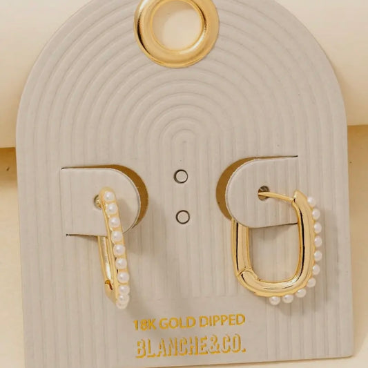 Pearl Gold Hoops