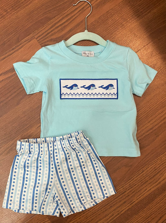 Whale Shorts Set