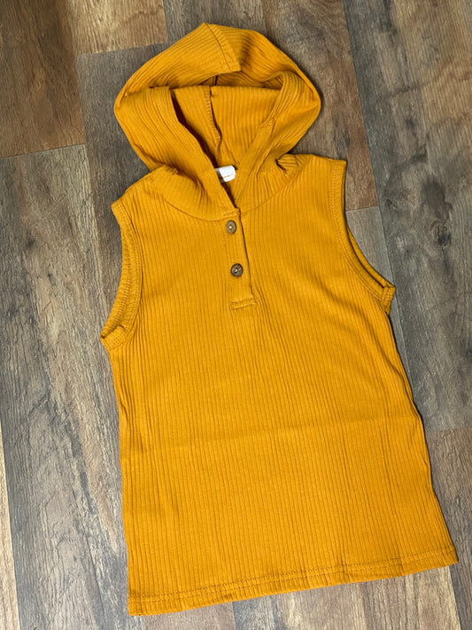 Cut Off Ribbed Hoodie