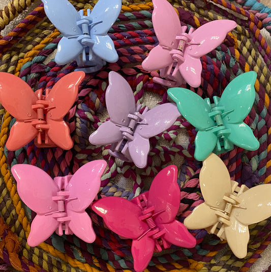 Glossy Butterfly Clips